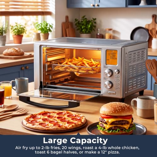 23 QT Air Fryer Toaster Oven, 12-in-1 Convection Oven Countertop Non Toxic by Havato - Used condition - Image 4