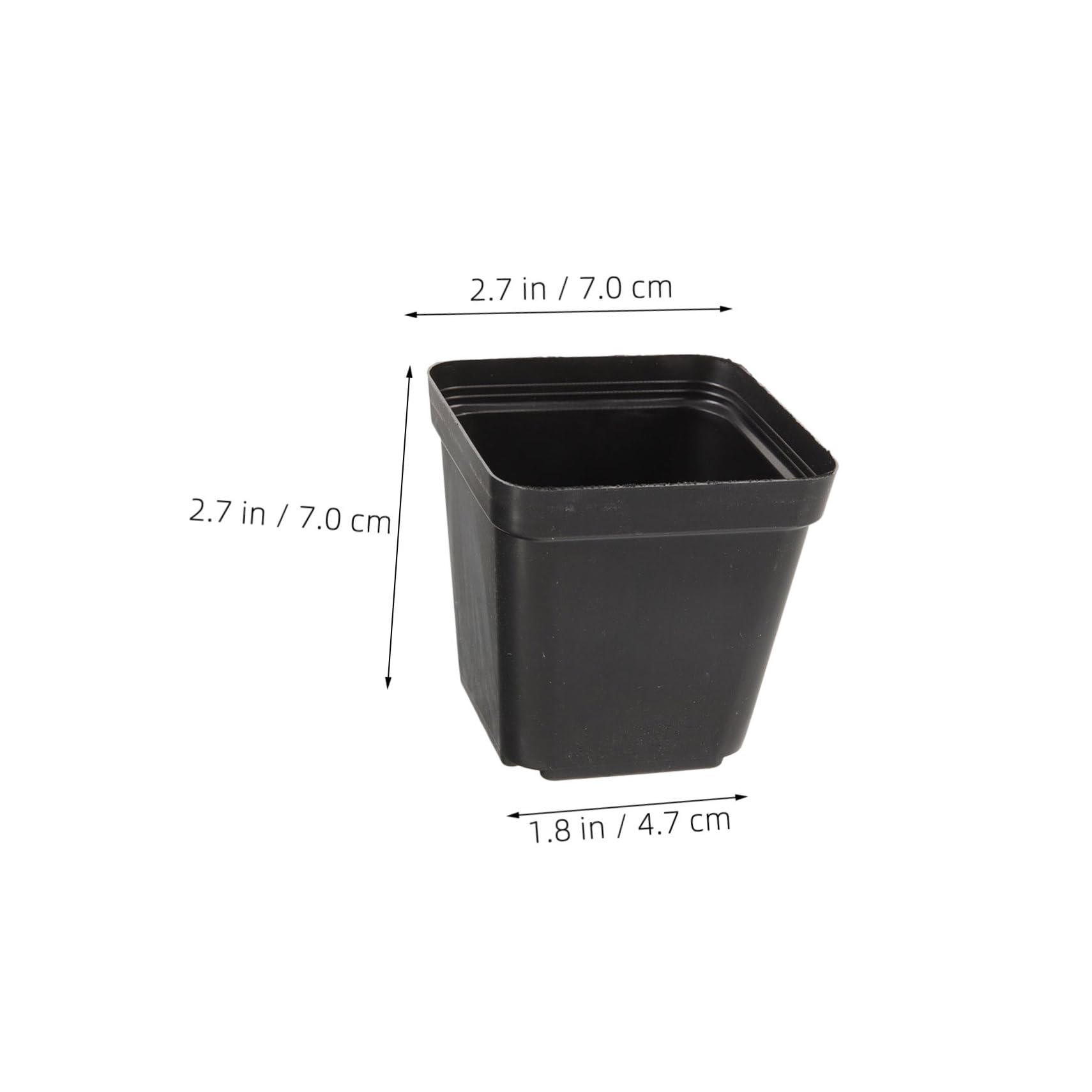 Pots de Pépinière Carrés avec Trous de Drainage Lot de 100 en Plastique Noir Jardinières Polyvalentes pour Plantes D'intérieur et Balcons