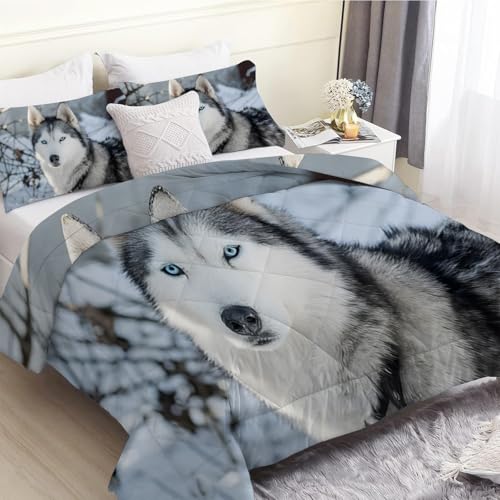 FamHarbor Juego de edredón 3D de animal individual de 7,5 tog, juego de edredón reversible sin funda, suave y cómodo para todas las estaciones (135 x 200 cm) con 2 fundas de almohada B138