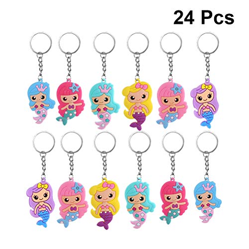 Preisvergleich Produktbild Toyvian 24 süße Meerjungfrauen-Schlüsselanhänger, für Mädchen und Kawaii, Schlüsselanhänger, Rucksack, für Handtaschen, Mädchen, kleine Geschenke, Cartoon-Schlüsselanhänger, Autoschlüsselhalter