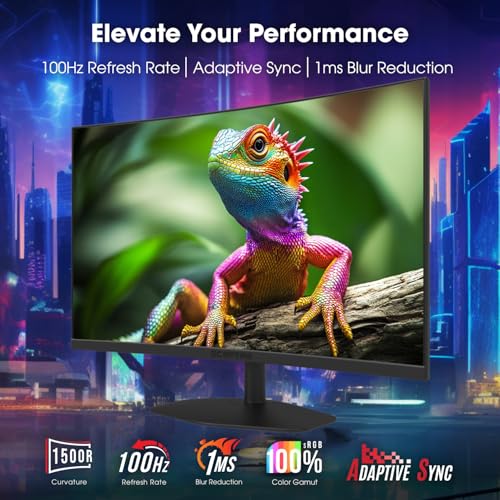 Sceptre New Curved 27-inch Gaming Monitor 1500R 100Hz HDMI X2 DisplayPort 1ms 100% sRGB, Build-in Speakers Machine Black 2026 (C275W-FW100T) - Image 6