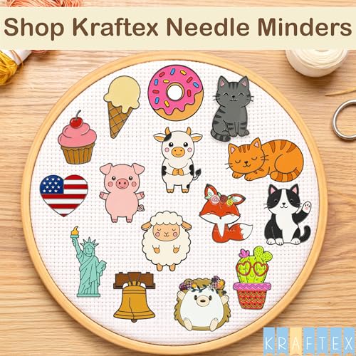 Image of Kraftex Magnetic Needle Minder. Needleminder for Embroidery & Sewing. Cute Needlepoint Accessories. Magnetic Needle Holder for Cross Stitch. Cute Magnet Pin Gift