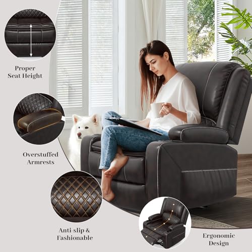 Yolsali YO-LR12-BR-2+1 Loveseat Recliner Sofa Set With 2-Tier Cushion, 2+1+1 Pieces In Living Room thumb #3