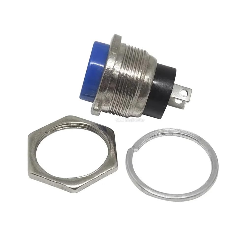 Motocicleta Interruptor Control Manillar 5/20 Piezas Encendido De 16 Mm, Redondo, Rojo, DS-212, Pequeño, con Reinicio Automático, Pulsador Momentáneo, Botón De Arranque Compuesto.