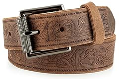 Floral Embossed Vintage With Gunmetal Roller Buckle