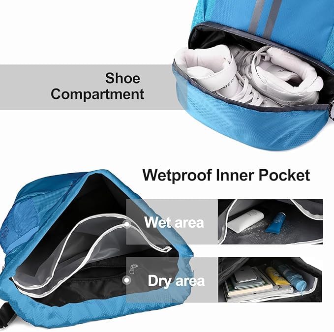 Image of Leosportz Sports Drawstring Bag Backpack for Men Women - Basketball Bag Gym Backpack Dedicated Shoe Compartment | Waterproof Large Space Gym Bag