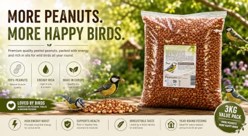 Flamingo Wildvogelfutter – Premium-Qualität – Geschälte Erdnüsse 3kg
