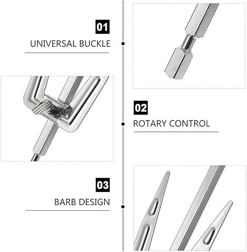 Miniatura 4 de Cabilock 2 tenedores giratorios de acero inoxidable para parrilla, tenedores de barbacoa para freidoras de aire y hornos, rotación para cocinar