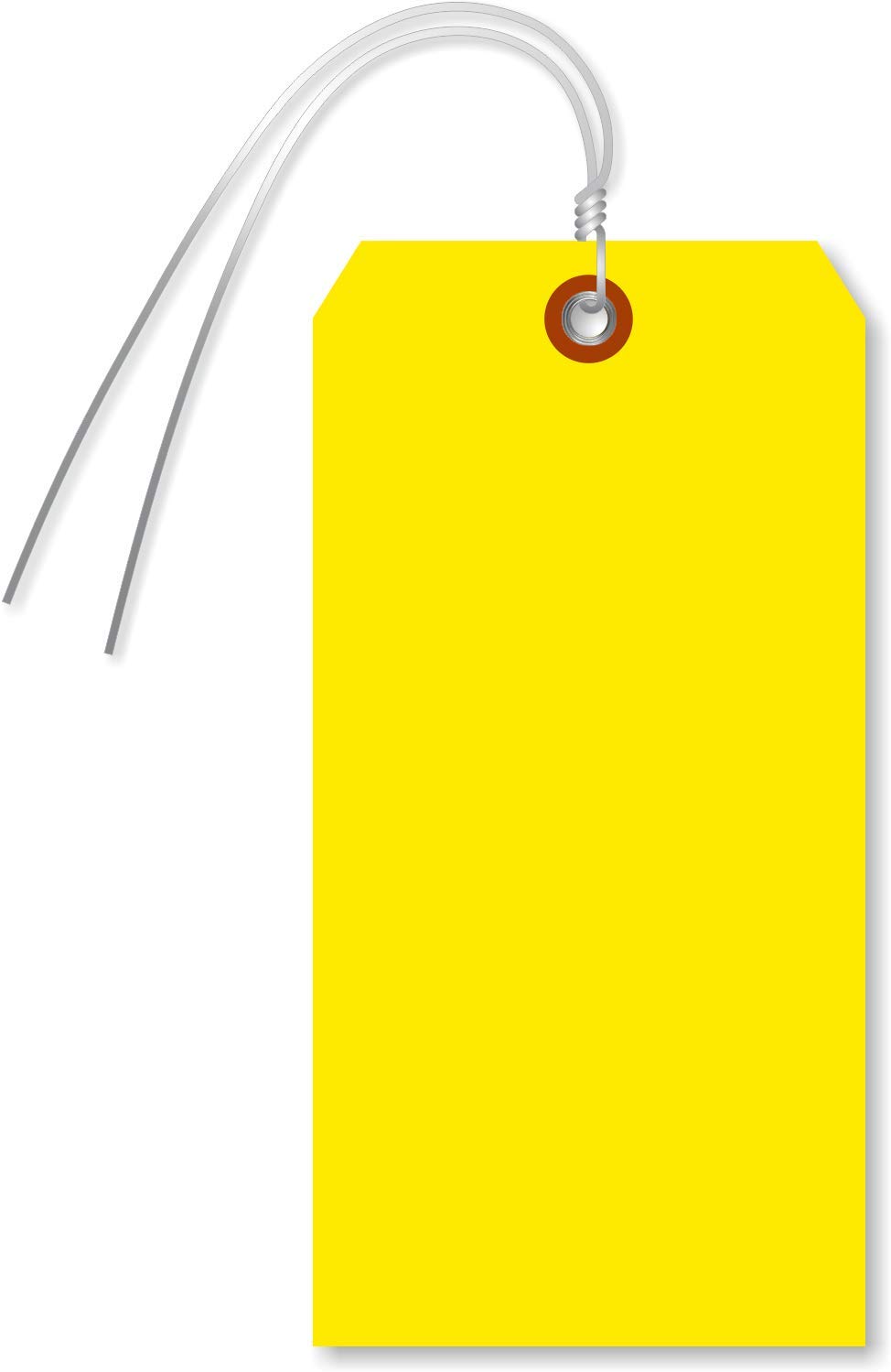 SmartSign Blank Yellow Tag with Wire | 6 1/4" x 3 1/8" Tear Proof Polypropylene, Pack of 25