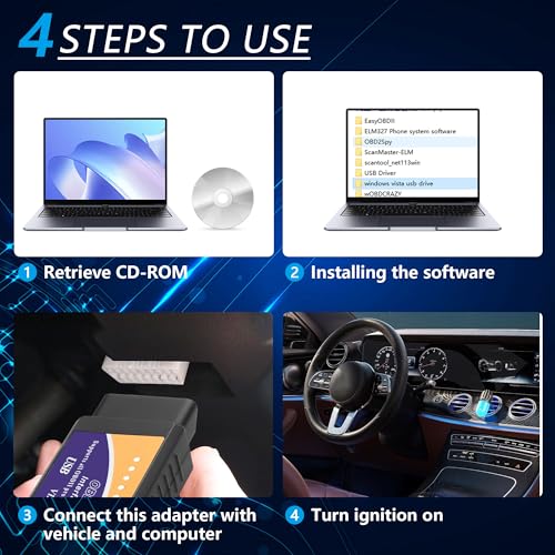 CERRXIAN ELM327 OBD2 USB Adapter