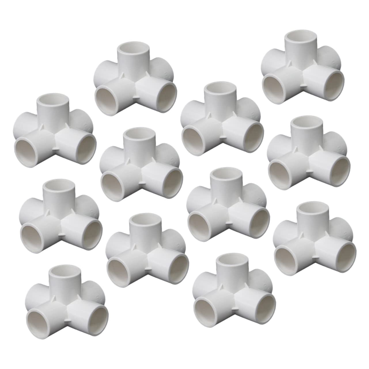 Raccordo Angolare Pvc a 5 Vie 90 Gradi, 12 Pezzi
