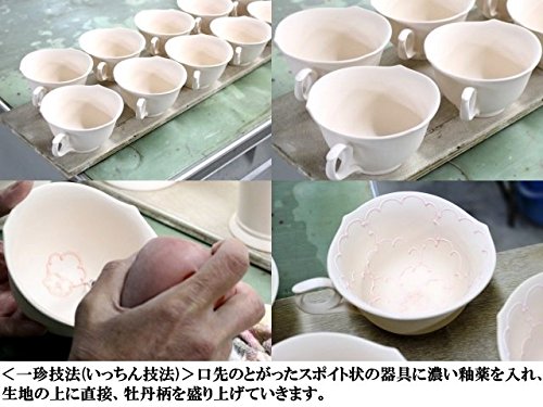 文山窯　夫婦茶碗＋夫婦湯呑み　　プラチナ牡丹 Amazon | 有田焼 文山窯 金牡丹・プラチナ牡丹 組茶碗(夫婦茶碗) | 飯碗