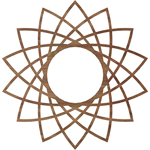 Image of Ekena Millwork 38 inchOD x 14 5 /8 inchID x 1 /4 inchT Eleanor Wood Fretwork Pierced Ceiling Medallion, Walnut