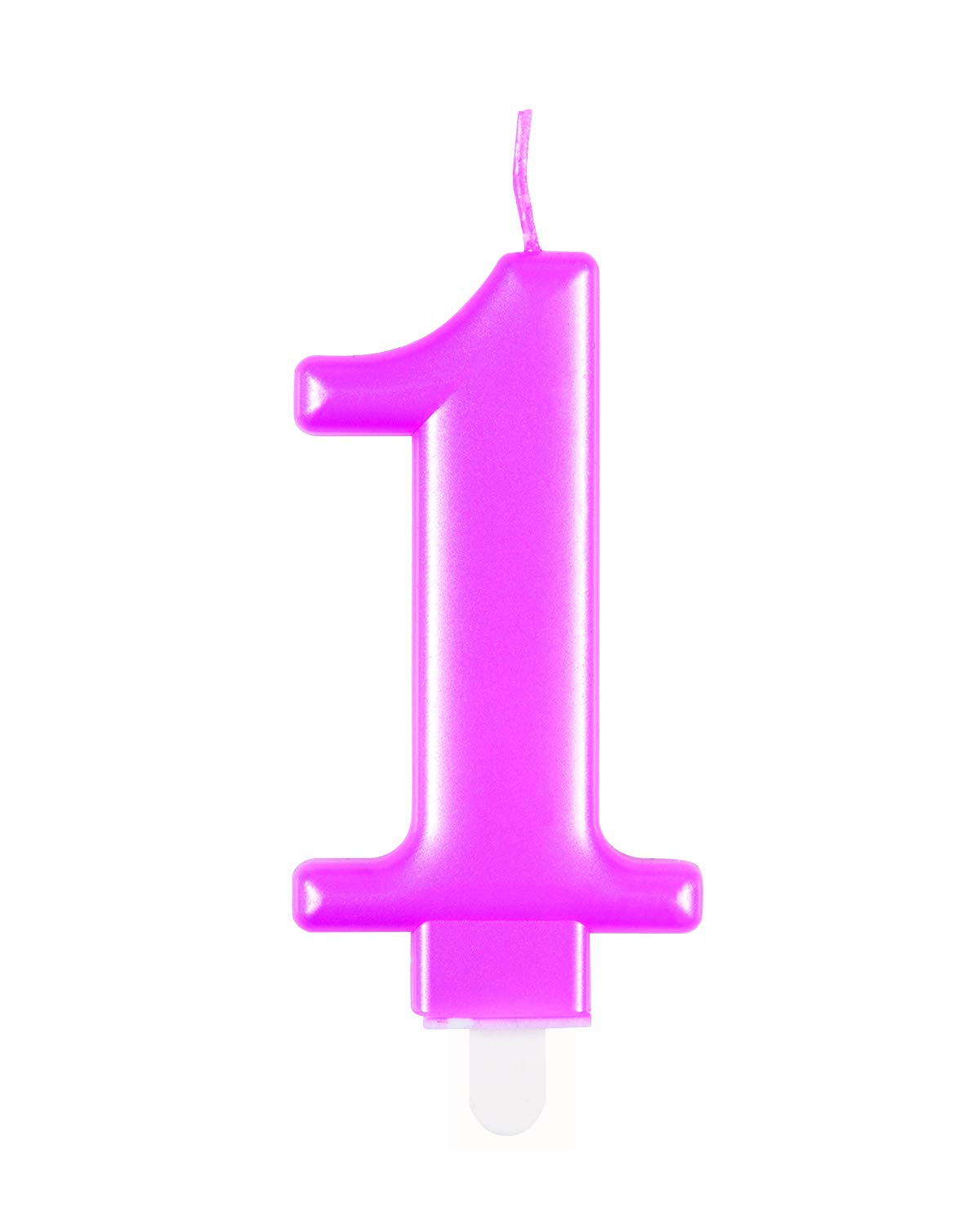 Dazzling Metallic Pink Number 1 Birthday Candle - Perfect Cake Topper for Unforgettable Milestones - 1 Pc