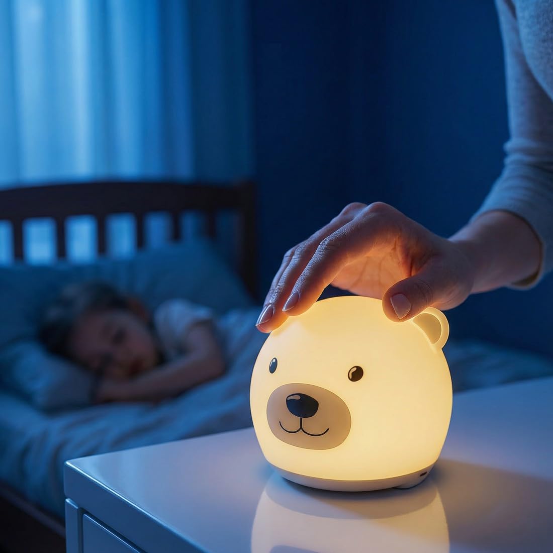 Hama Luce notturna a LED per bambini, RGB, dimmerabile e ricaricabile, con timer (1 h), batteria in morbido silicone, luce per allattamento, luce per bambini e cameretta dei bambini, lampada con