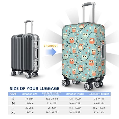Luggage Cover Protector - Colorful Owl Cute Print Suitcase Covers for Luggage Fit 25-28 Inch Suitcase2