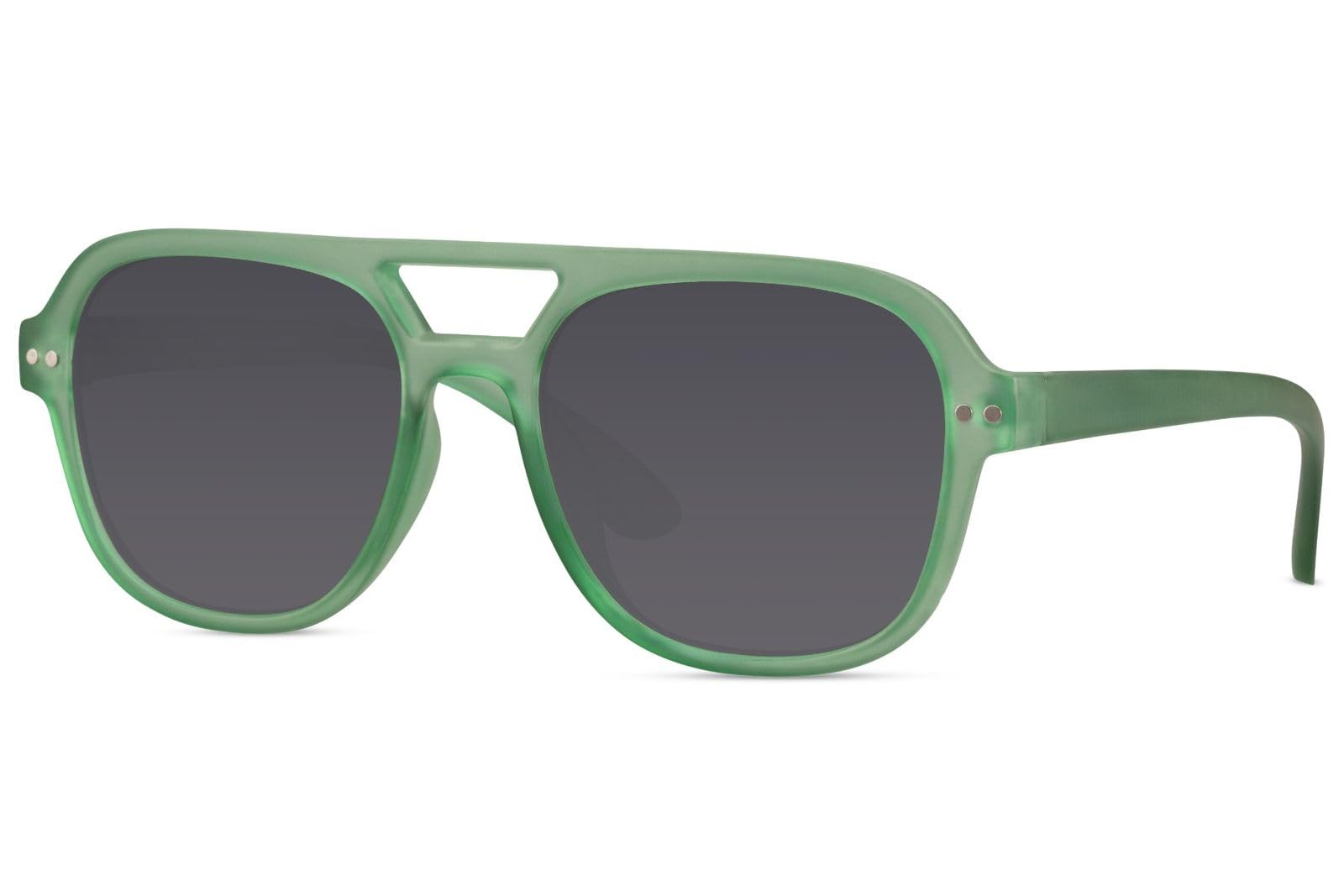 styleBREAKER Lunettes de soleil pour enfant - Durables - 100 % polyester recyclé et UV400 - Lunettes d'aviateur cool (environ 5-10 ans) - Avec pochette en tissu et chiffon en microfibre