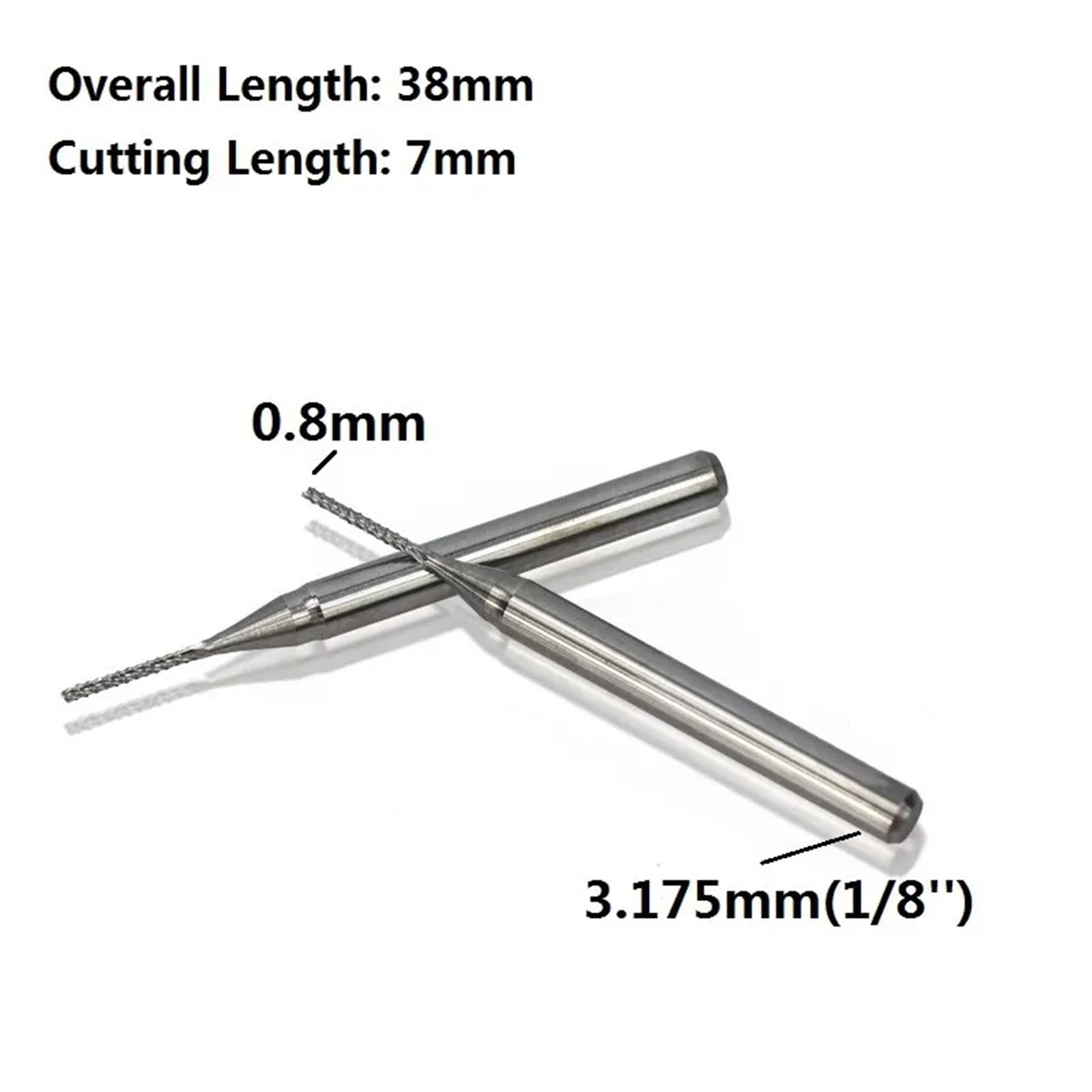 10Pcs 0.8-1.3.175mm 3.175mm Shank Bit(10pcs 0.8mm)