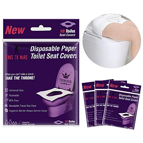 Protection WC Jetable Papier, hicoosee Protege Toilette Jetable Taille Universelle Sans BPA Housses Siège De Toilette pour Voyage Toilettes Publiques Maternité Adultes Enfants 40 Pièces