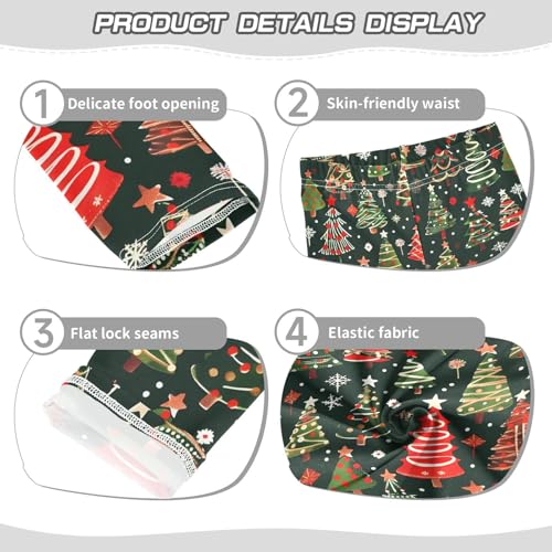 Funny Christmas Tree Star Snow Girls Leggings Ultra Soft Compression Yoga Gym Pants for Kids 4-10T3