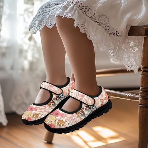 Yzaoxia Girls Mesh Shoes Slip On Sneakers for Kids Hook and Loop Barefoot Shoes Breathable Athletic Walking Running Sport Shoes Flat Tennis Shoes Footwear Loafers Gym School Outdoor3