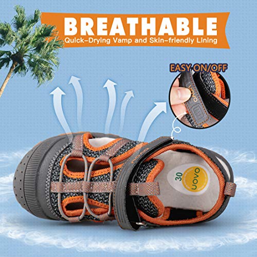 Image of UOVO Boys Sandals Kids Sandals Hiking Athletic Closed-Toe Beach Summer Sandals for Boys Quick-Drying