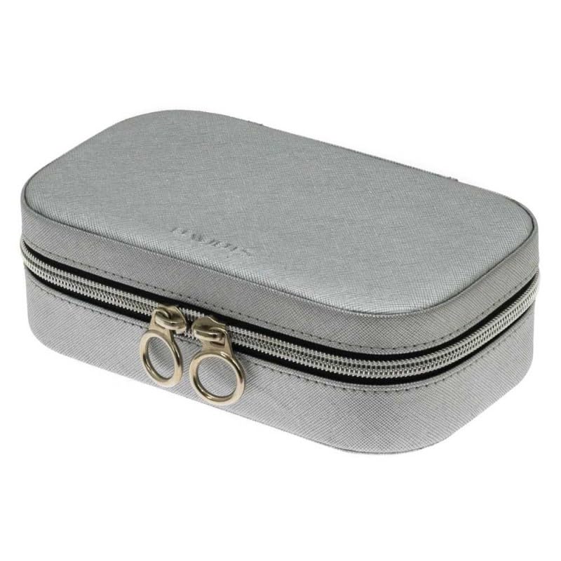 Davidts Zip'n go - Joyero rectangular (18 x 10,3 x 5,5 cm), color plateado, plata, 18 x 10,3 x 5,5 cm