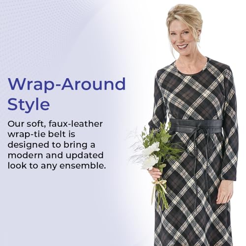 SAGEFINDS Wrap-tie Belt for Women, Soft Faux Leather Obi Belt, Cinch For Dress, Wrap Around Wide Waistband3