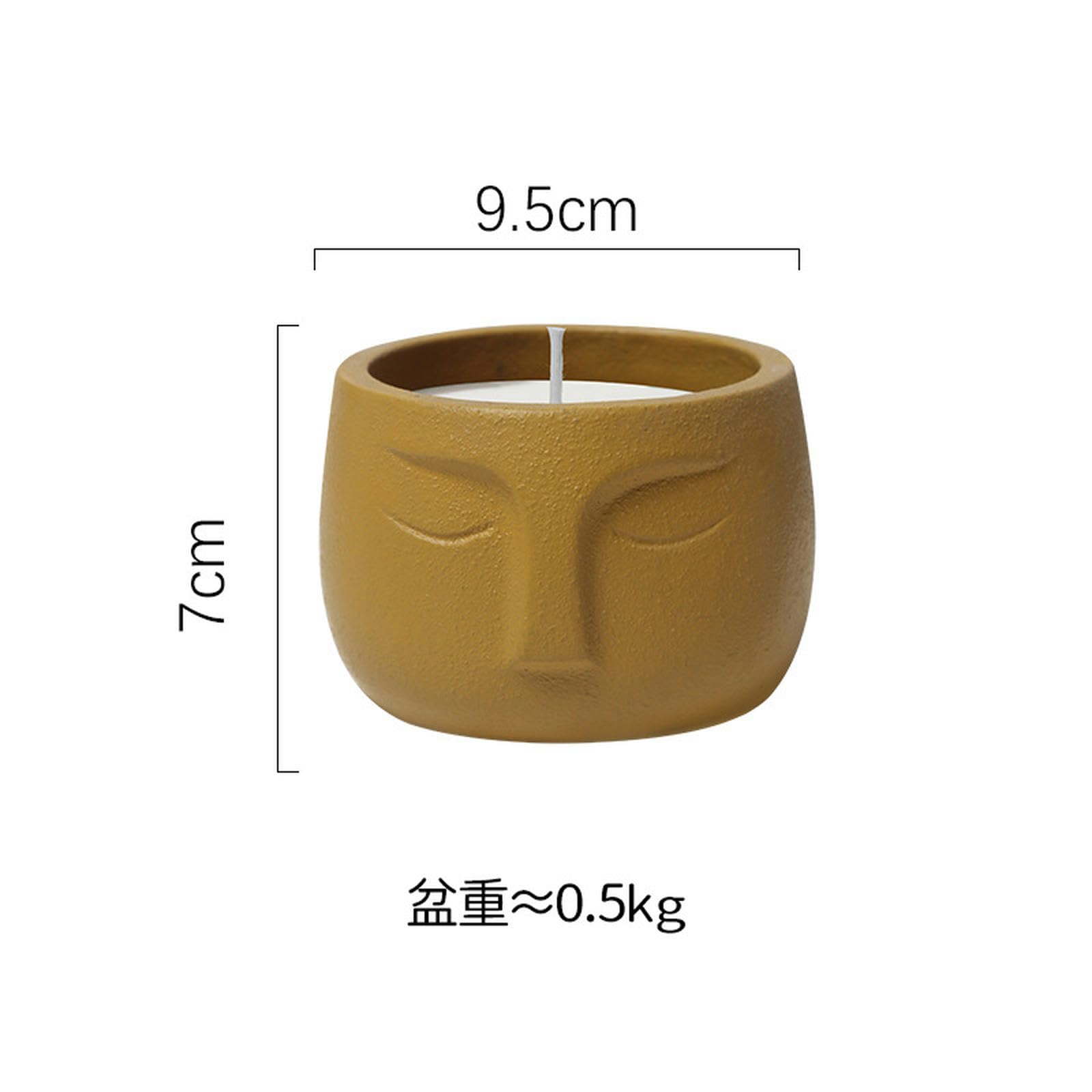 Nordic Simple Cement OW-0387 Duftkerze, für Zuhause, Gesichtstherapie, kann Wachs befüllen, romantischer Duft, Gelb, 2 Stück