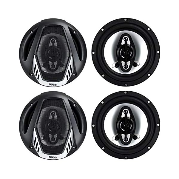 BOSS Audio Systems 6.5 Inch 400 Watt 4 Way 4 Ohm Full Range Car Audio Coaxial Stereo Speakers with Mylar Dome Tweeters, 2 Pairs