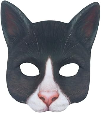 1Pcs Halloween Half Face Cat Mask Animal Cat Mask for Halloween Christmas Easter Novelty Costume Party AccessoryStyle D