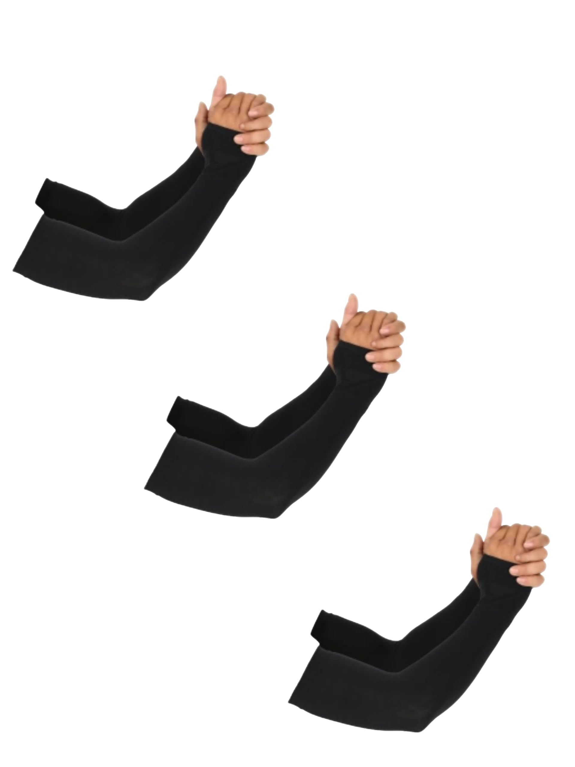 Arm Sleeves for Men & Women – UV Protection, Tattoo Cover, and Cooling Compression for Sports & Outdoor Activities, Pack of 3 pairs