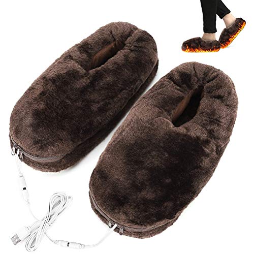 Chaussons chauffants, semelles chauffantes électriques USB, chaussons chauffants en velours confortable pour hommes et femmes, chaussures chauffantes pour...