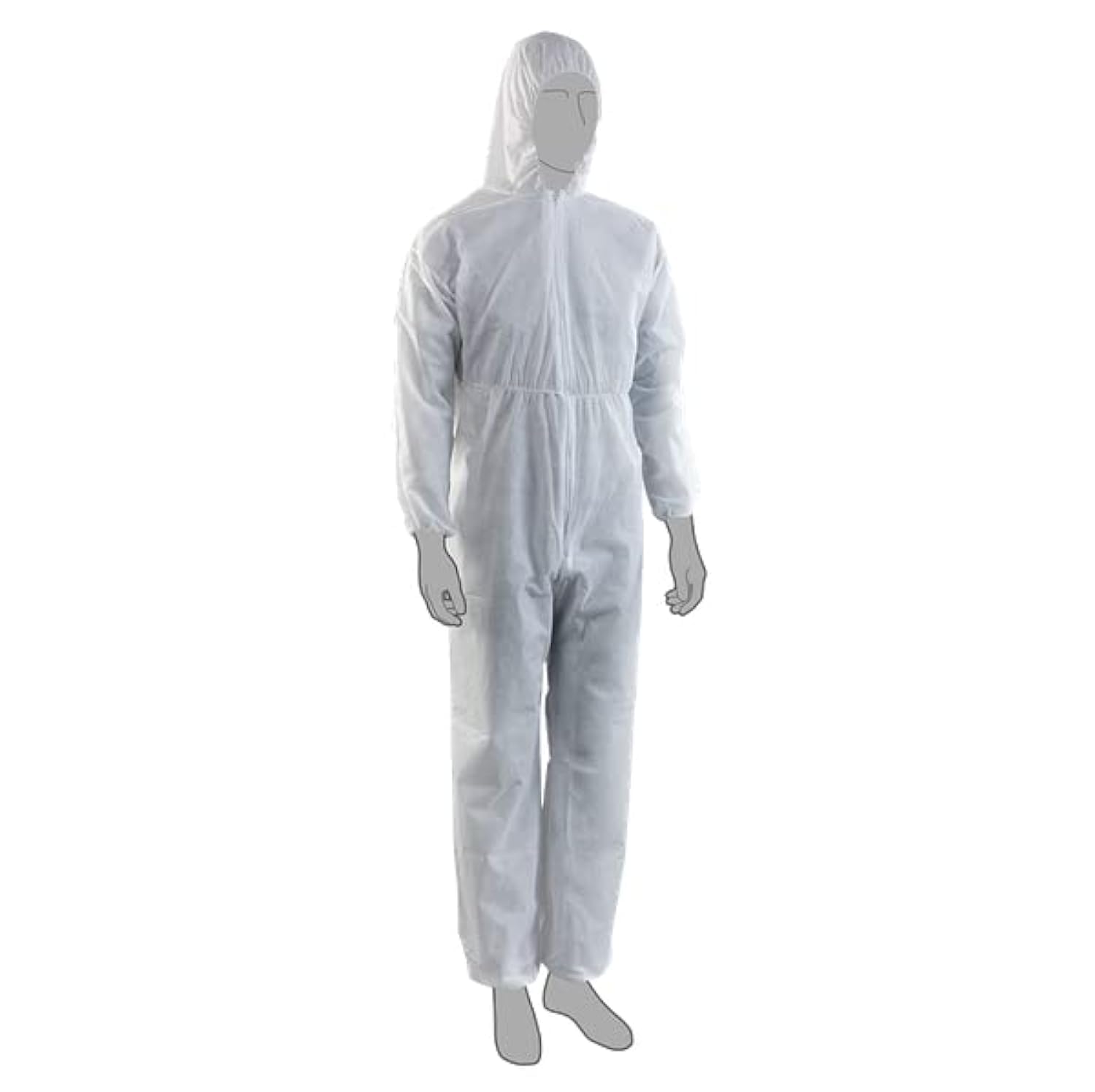 Disposable Coverall with Hood, Elastic Wrists, Ankles, Zipper, 40 GSM Unisex Hazmat Suits