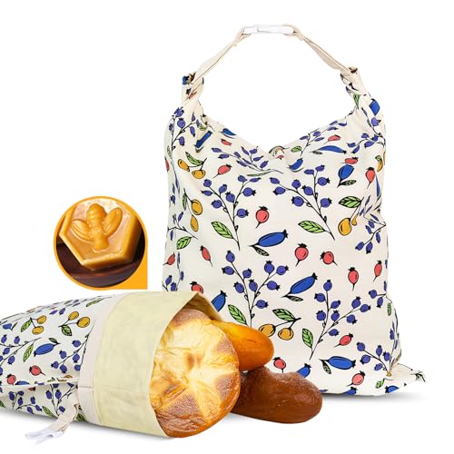 2 Pack Beeswax Reusable Bread Storage Bags