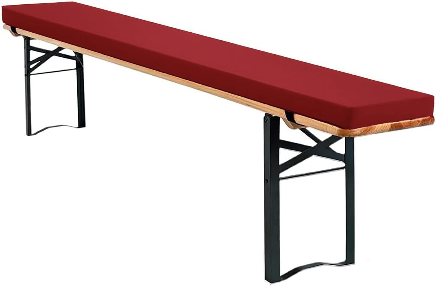 moismk Outdoor Picnic Bench Cushion - Water-Repellent Pad Seat Cushion, High Density Sponge, Zip Cover – Machine Washable(Wine red,220x25x3cm)