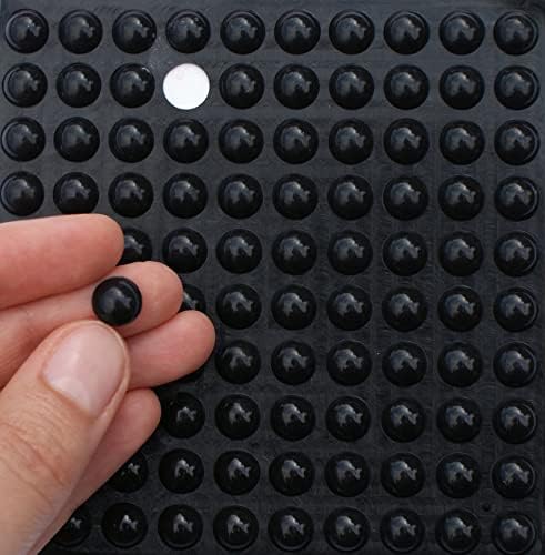 Bumpons RUBBER FEET ~ 10mm x 4mm ~ Small Self Adhesive STICKY PADS Dots STOPPERS ~ Furniture Protectors ~ Clear, Black, White, Orange, Red, Blue, Green (20, Black) — image 1