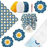 Aoyom Crochet Set for Crochet Blanket Crochet Kit for Beginners Included Instructions with Step-by-Step Video Tutorials and Paper Illustrations for Throw Blanket Tablecloth Throw Sofa Cover
