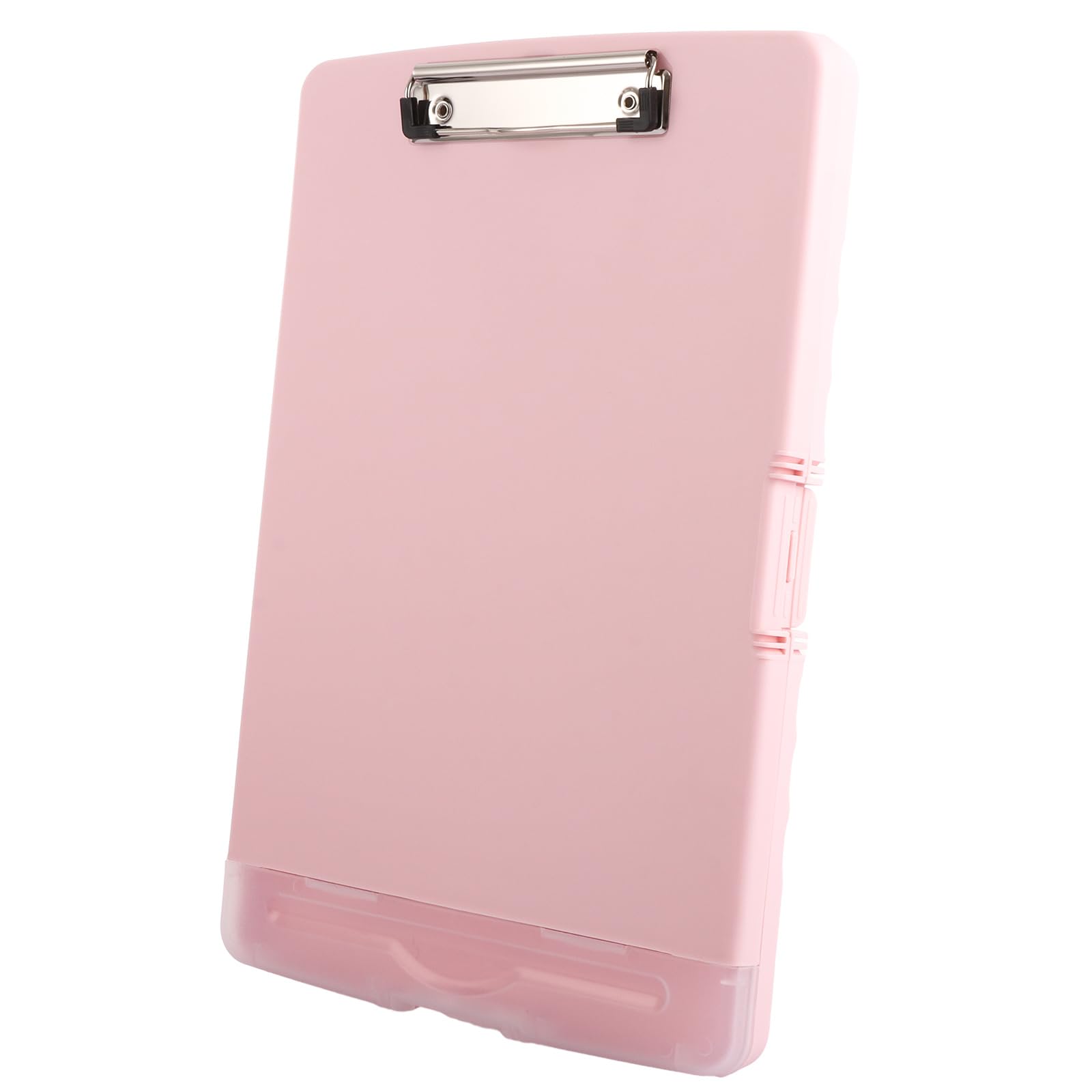 ASelected Clipboard with Storage,A4 Clipboard with Pen Holder,Plastic Clipboards with Compartment, Heavy Duty Storage Box Folder for School, Office, Medical Personnel, Side-Opening (Pink)