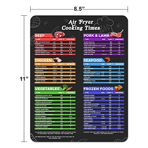 Air Fryer Sheets - Air Fryer Cheat Sheet - 8.5