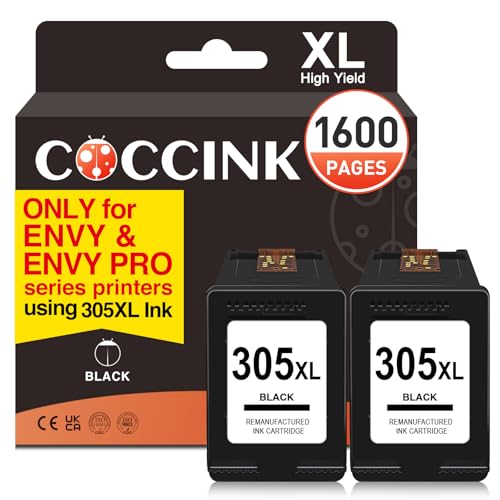 Cartouches d'encre 305 XL Noir HP Envy 6000 6032e 6432e par COCCINK