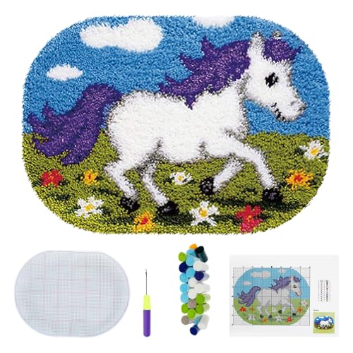 Reviews de Kits para fabricar alfombras de esta semana. 48 SOEWWEKLAX - Kit de gancho de pestillo para adultos, lindos animales de dibujos animados, kit de fabricación de alfombras, kit de gancho de pestillo para principiantes,...