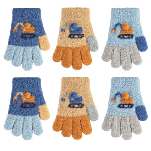 Migliore Wear 3 Paar Kinder Winterhandschuhe Fleece Handschuhe...