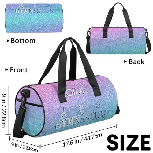 Custom Gymnastics Duffel Bag Round Personalized Name Dance Ballet Bags Waterproof2