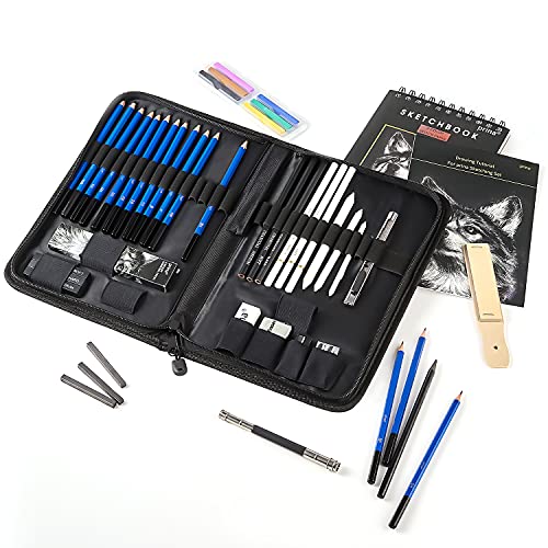 Prina PRINA-50 Pack Drawing Set Sketch Kit, Sketching Supplies With 3-Color Sketchbook, Graphite, And Charcoal Pencils, Pro Art Drawing Kit For Artists Adults Teens Beginner Kid thumb #6