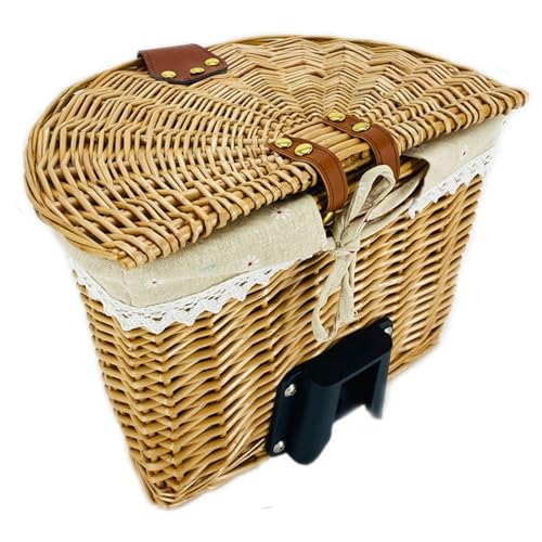 Panier de vélo en osier pliable style rétro haut de gamme