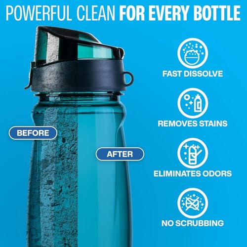 Image of VONT Water Bottle Cleaning Tablets - 30-Pack | Chlorine-Free & Odor-Control Formula | Water Bottle Cleaner, Flasks, Hydration Packs & Travel Mugs | Washer Tablets for Home, Hiking & Camping
