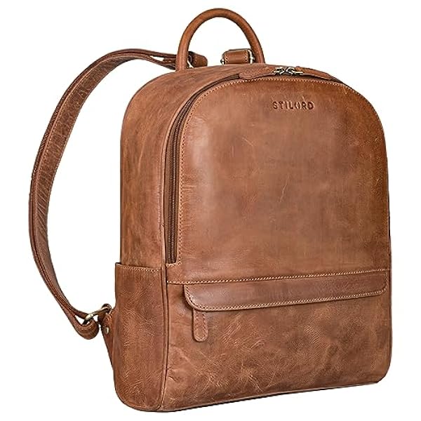 STILORD 'Erika' Leren Rugzak Kleine Dames Heren Leren Tas City Daypack Vintage Backpack Handbagage Rugzak Unisex Genuine Leather, Kleur:andorra - bruin