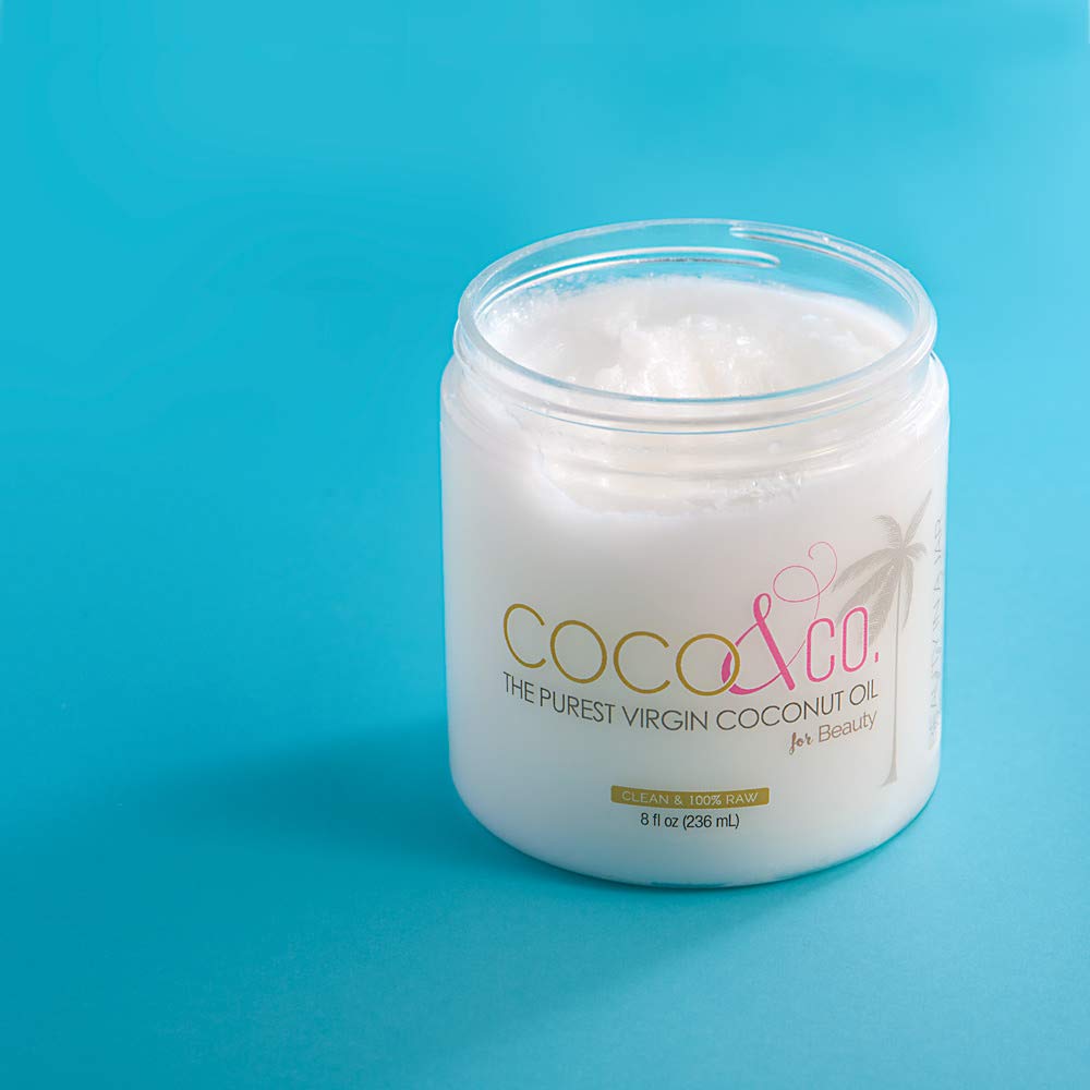 Pure Extra Virgin Coconut Oil for Hair & Skin, Clean Beauty Grade, Organic by COCO & CO. 8 Fl Oz (Pack of 2)