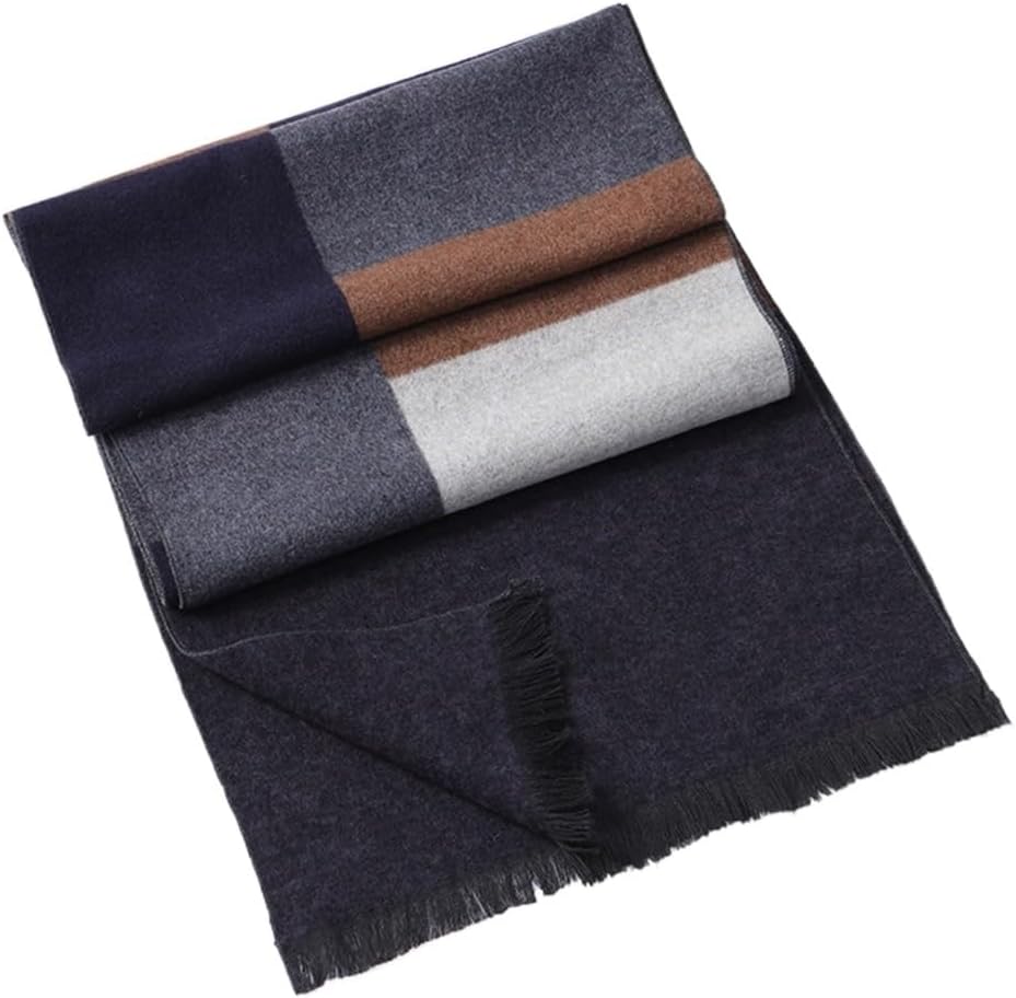 Warm Shawl Wool Blend Scarf Men's Versatile Thickened Neck Tassel